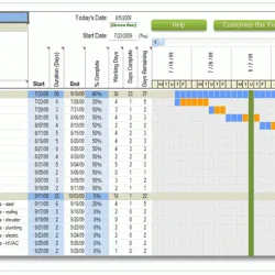Excel Construction Schedule 7 day view